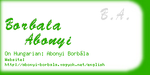 borbala abonyi business card